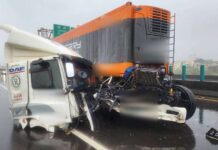 疑天雨路滑!國道曳引車失控撞護欄「斷頭」駕駛噴飛橋下不治身亡