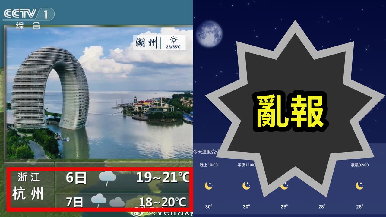 央視天氣預報出大包 竟用到去年數據