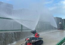 大園消防分隊前進大同電纜廠區 舉辦鋰電池火災搶救演練