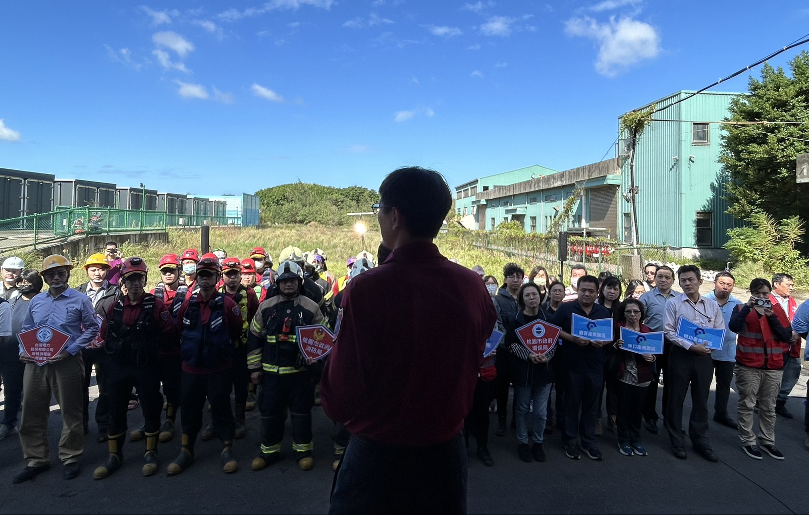大園消防分隊前進大同電纜廠區 舉辦鋰電池火災搶救演練 S 55033946 0