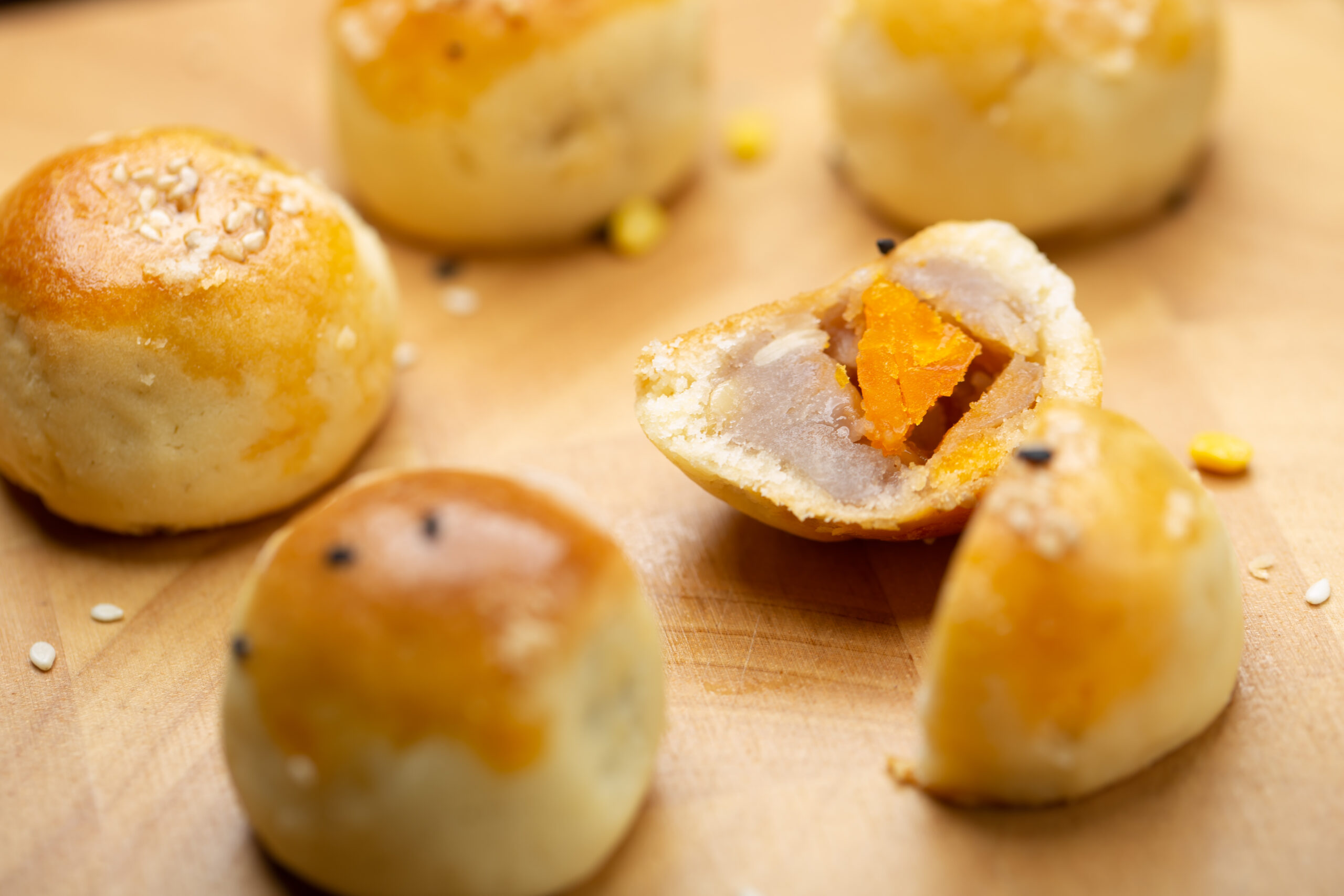 chinese pastry filled with mung bean paste taro salted egg paper box scaled