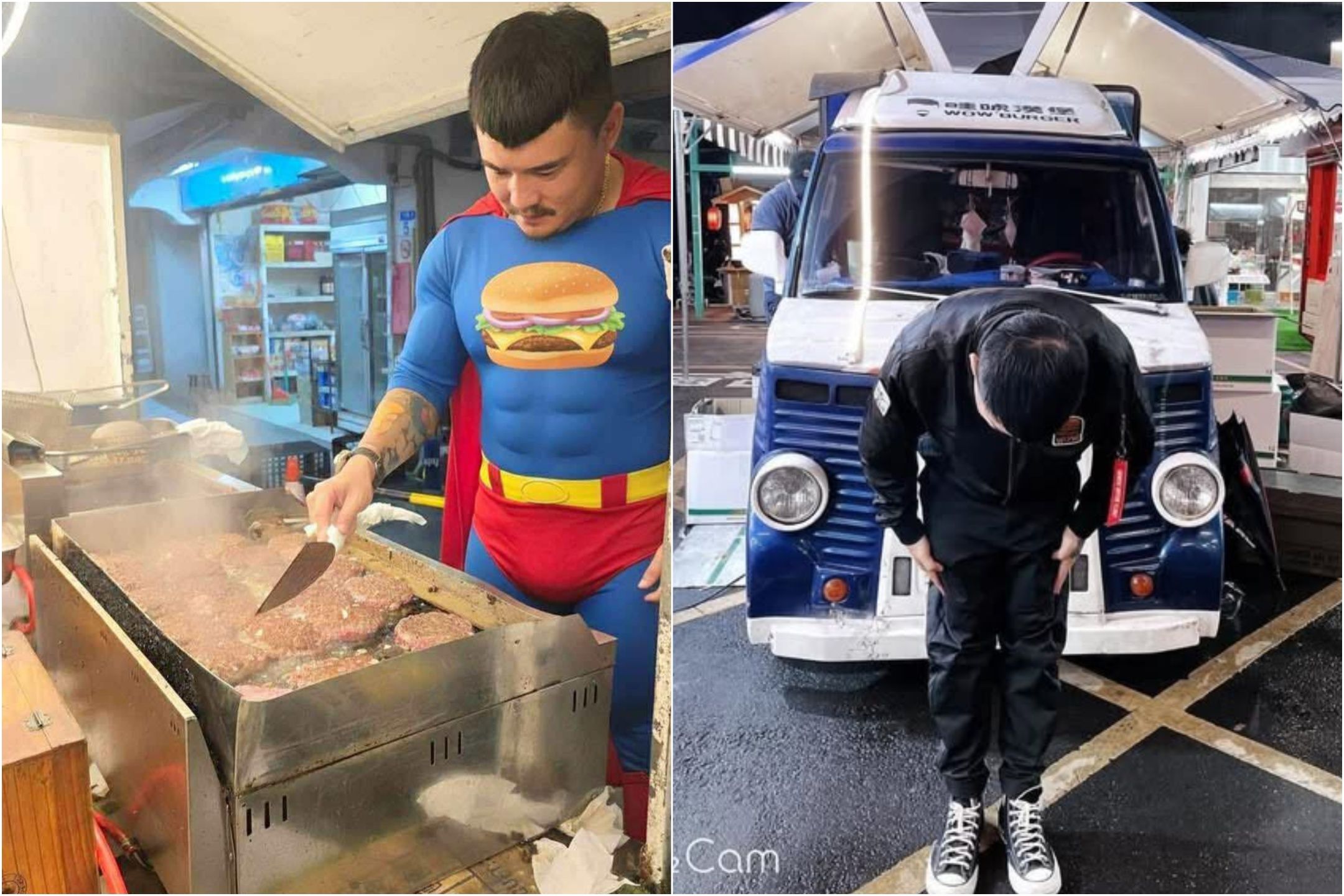 「漢堡超人」連日駐守災區 950顆漢堡仍不夠發、目標拚千顆