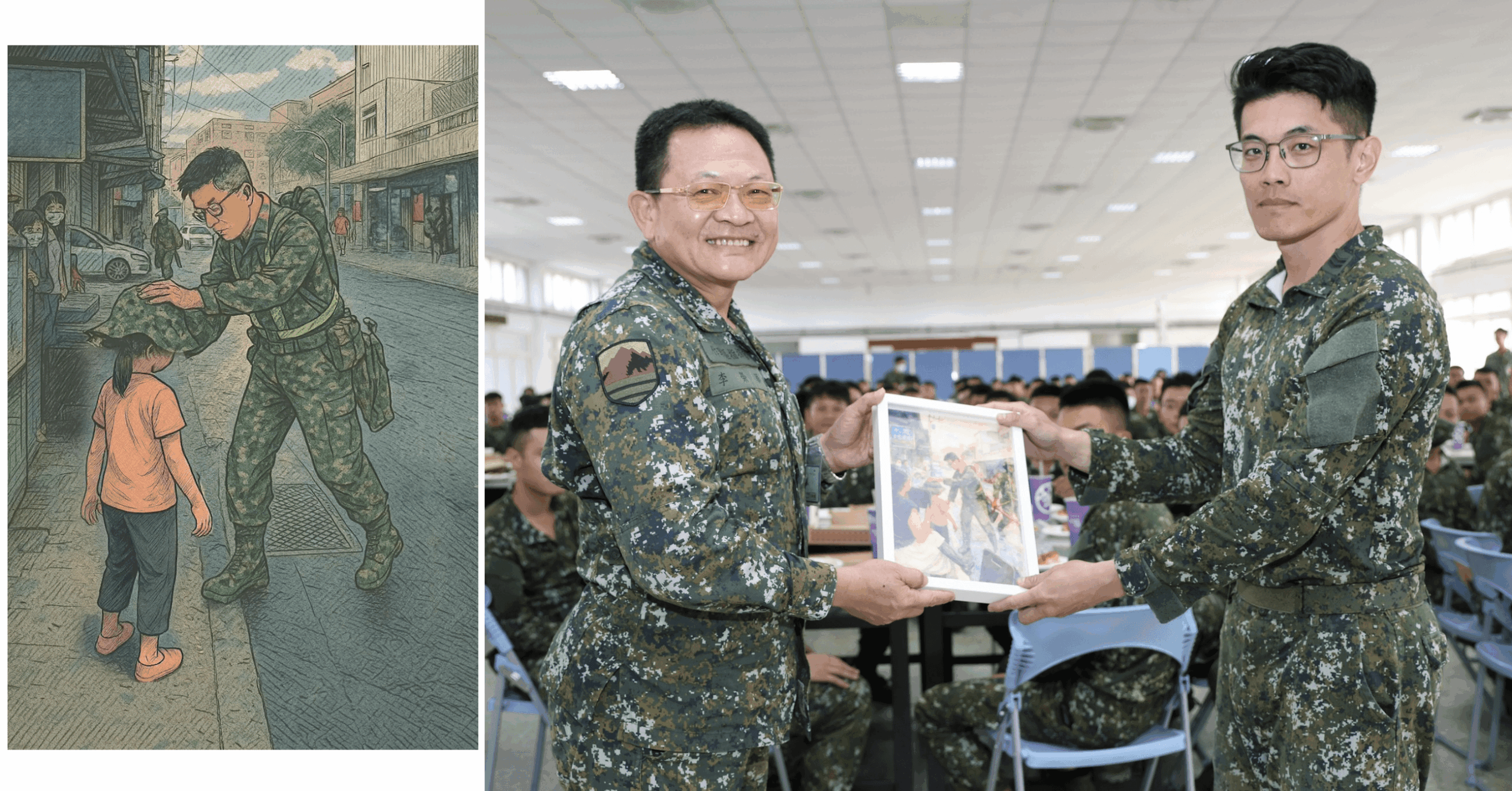 暖心一幕!光復救災士官長帽送小女孩 陸軍公開表揚肯定辛勞