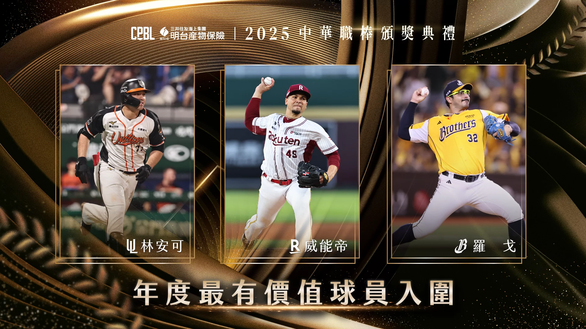 中職公布年度三大獎入圍名單 林安可、威能帝、羅戈爭MVP 中職公布年度三大獎入圍名單 林安可、威能帝、羅戈爭MVP