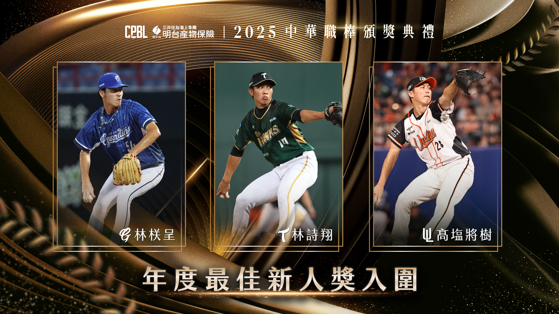 中職公布年度三大獎入圍名單 林安可、威能帝、羅戈爭MVP 年度最佳新人獎入圍名單