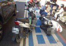 【有片】61歲女騎士突切車道釀意外 小客車閃避不及驚險擦撞