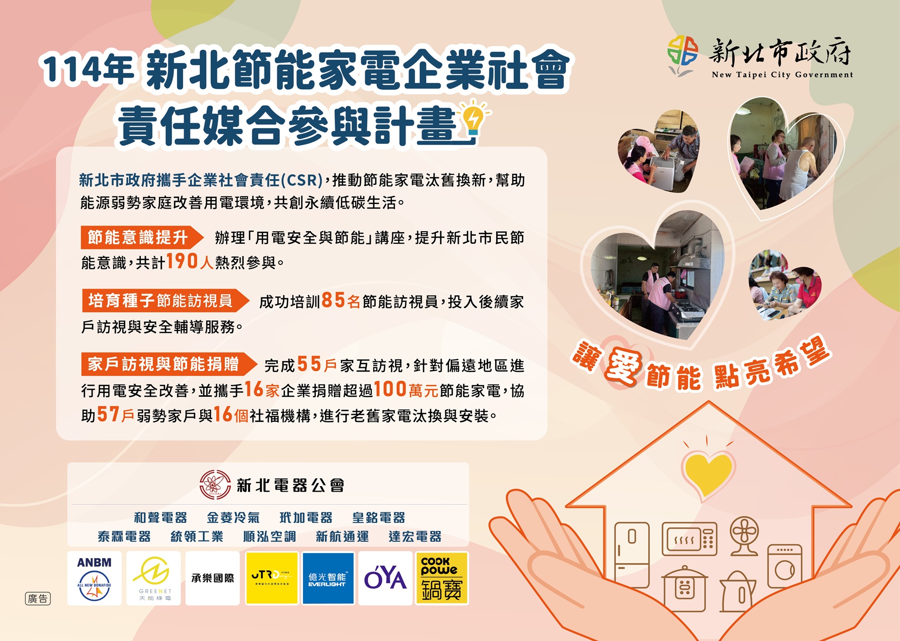企業暖心相挺!新北市節能家電公益成果亮眼 S 89227393 0