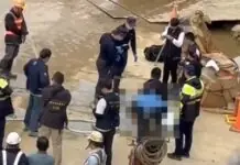 桃園鐵路地下化工地驚見男屍 衣著完整趴臥水坑中 桃園鐵路地下化工地驚見男屍 衣著完整趴臥水坑中