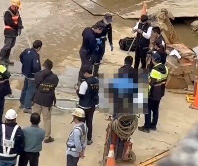 桃園鐵路地下化工地驚見男屍 衣著完整趴臥水坑中