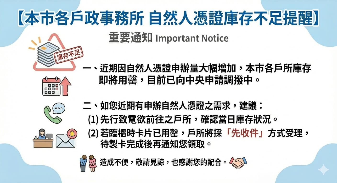 桃園自然人憑證庫存不足 民政局:已向中央申請調撥 597780352 820277490984023 6258110768656233677 n