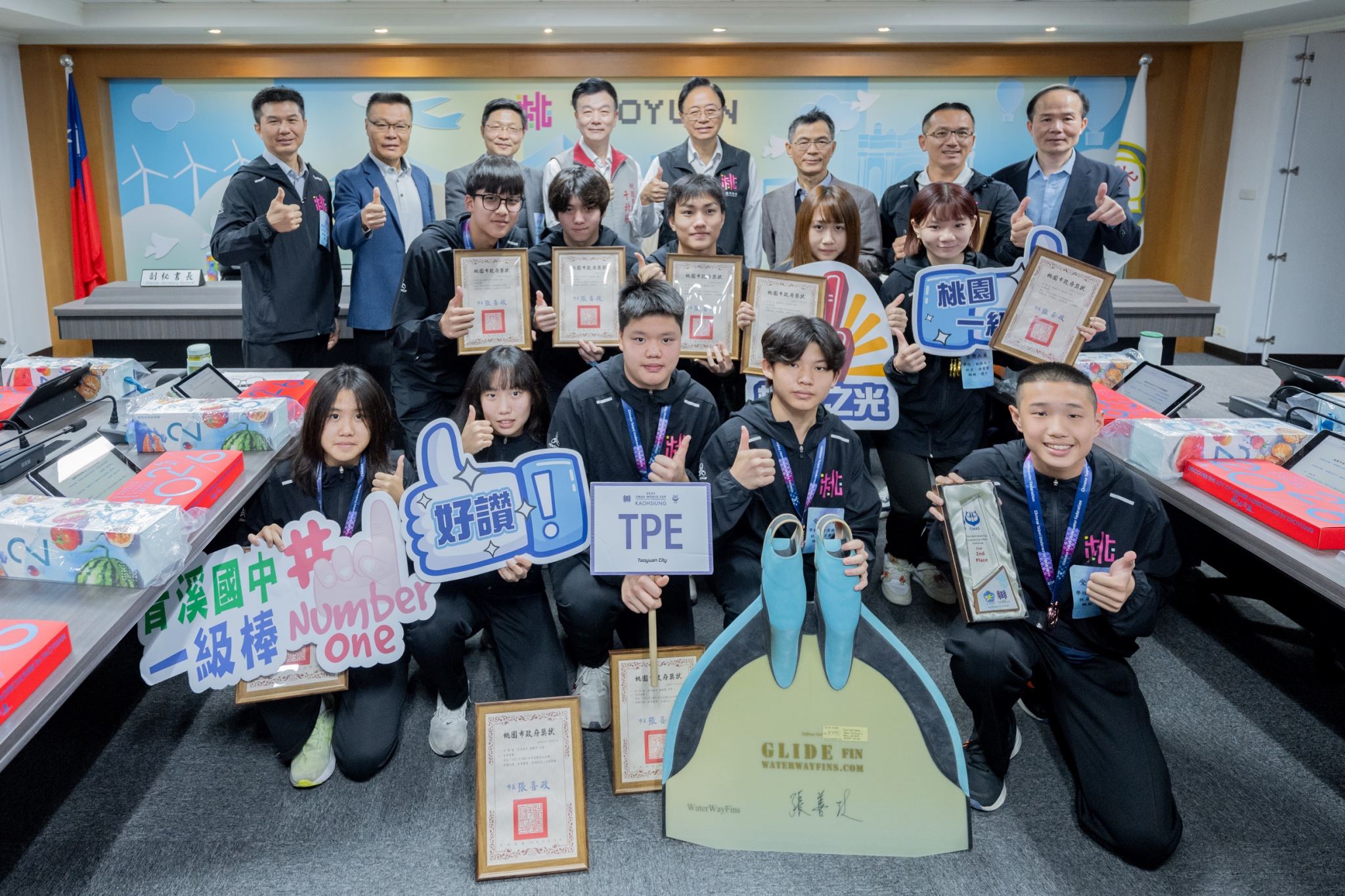 桃園學子世界盃蹼泳巡迴賽表現亮眼 抱回4金6銀5銅