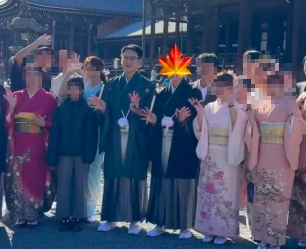 徐嶔煌曬尪京都西本願寺婚照 笑喊一家人成觀光客熱門取景