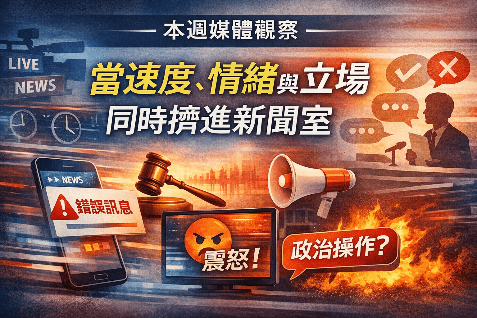 當速度、情緒與立場同時擠進新聞室