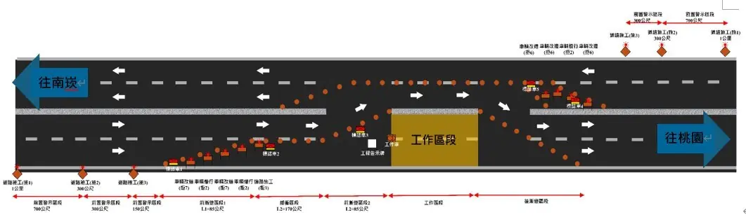 台4線桃園路段12/21起夜間施工 調撥車道維持通行 台4線施工管制改道路線圖1