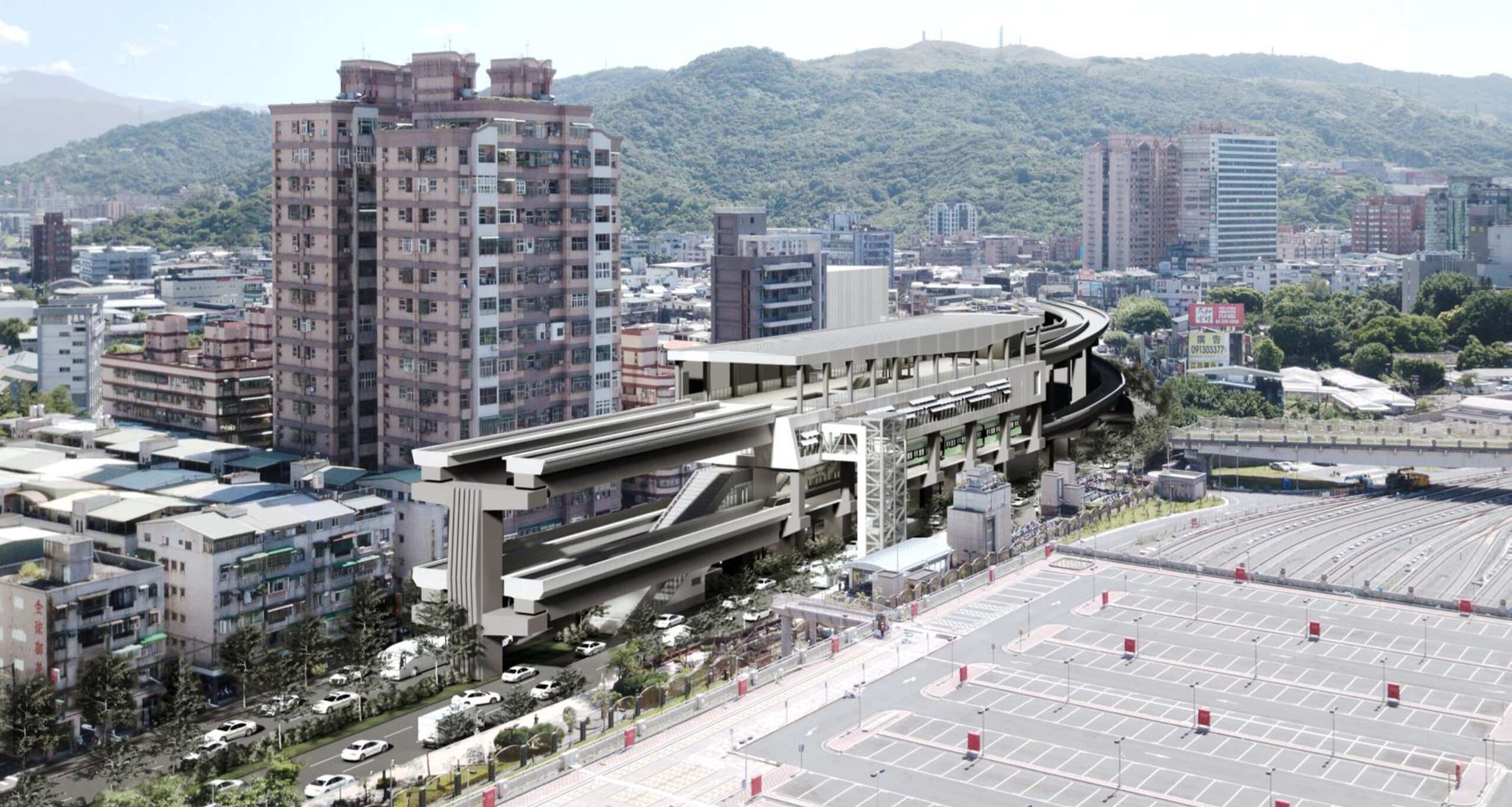 圖 桃園捷運棕線BR01與土城樹林線 LG21 站共構模擬圖 0 scaled