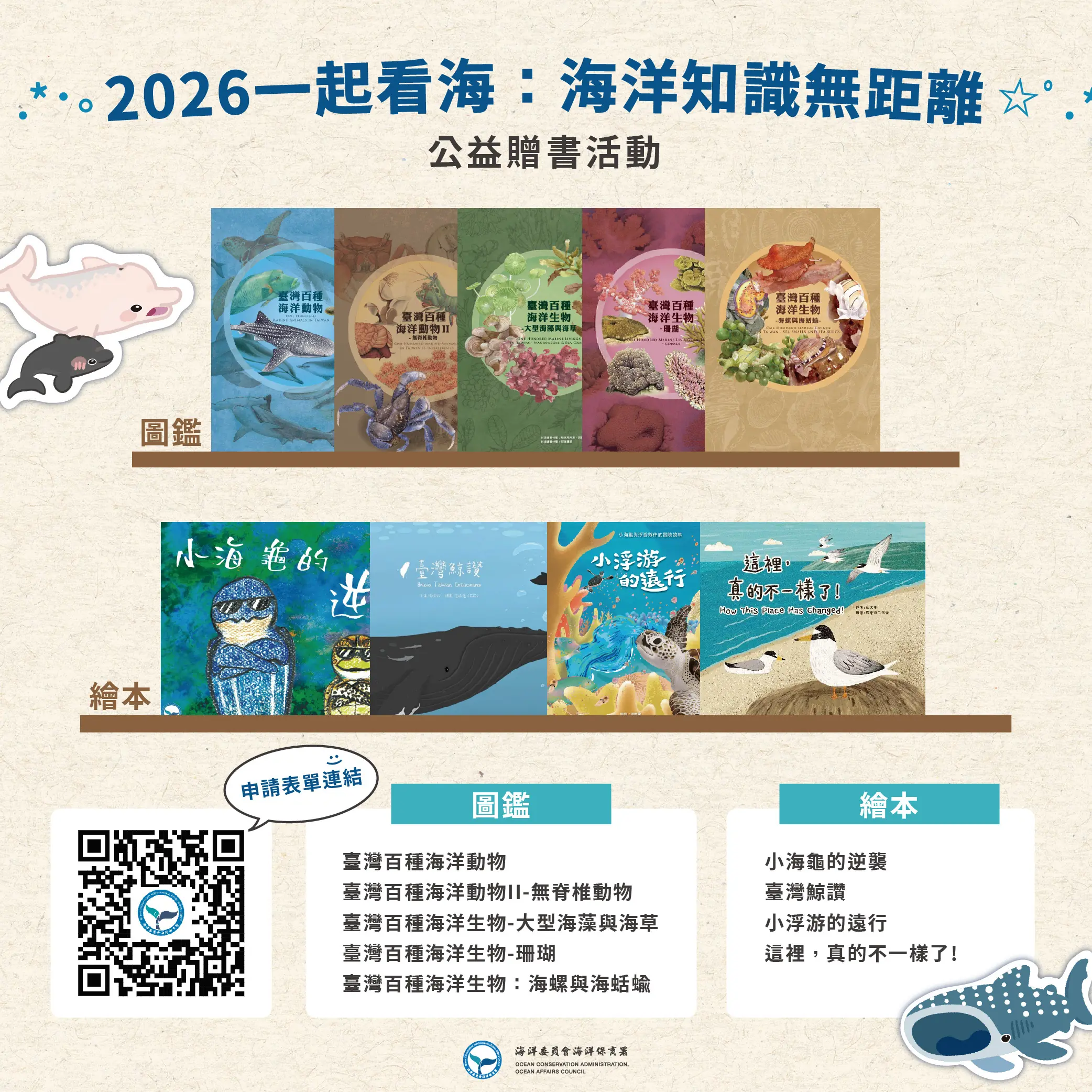 海保署公益贈書活動申請開跑 將贈送2000本海洋生物圖鑑與兒童繪本 海保署公益贈書活動申請開跑 將贈送2000本海洋生物圖鑑與兒童繪本