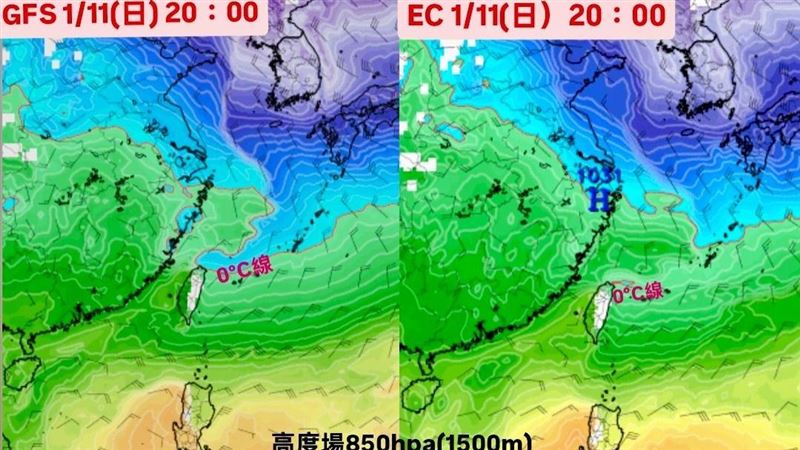 新一波冷氣團南下!氣象粉專曝0度線這時壓境
