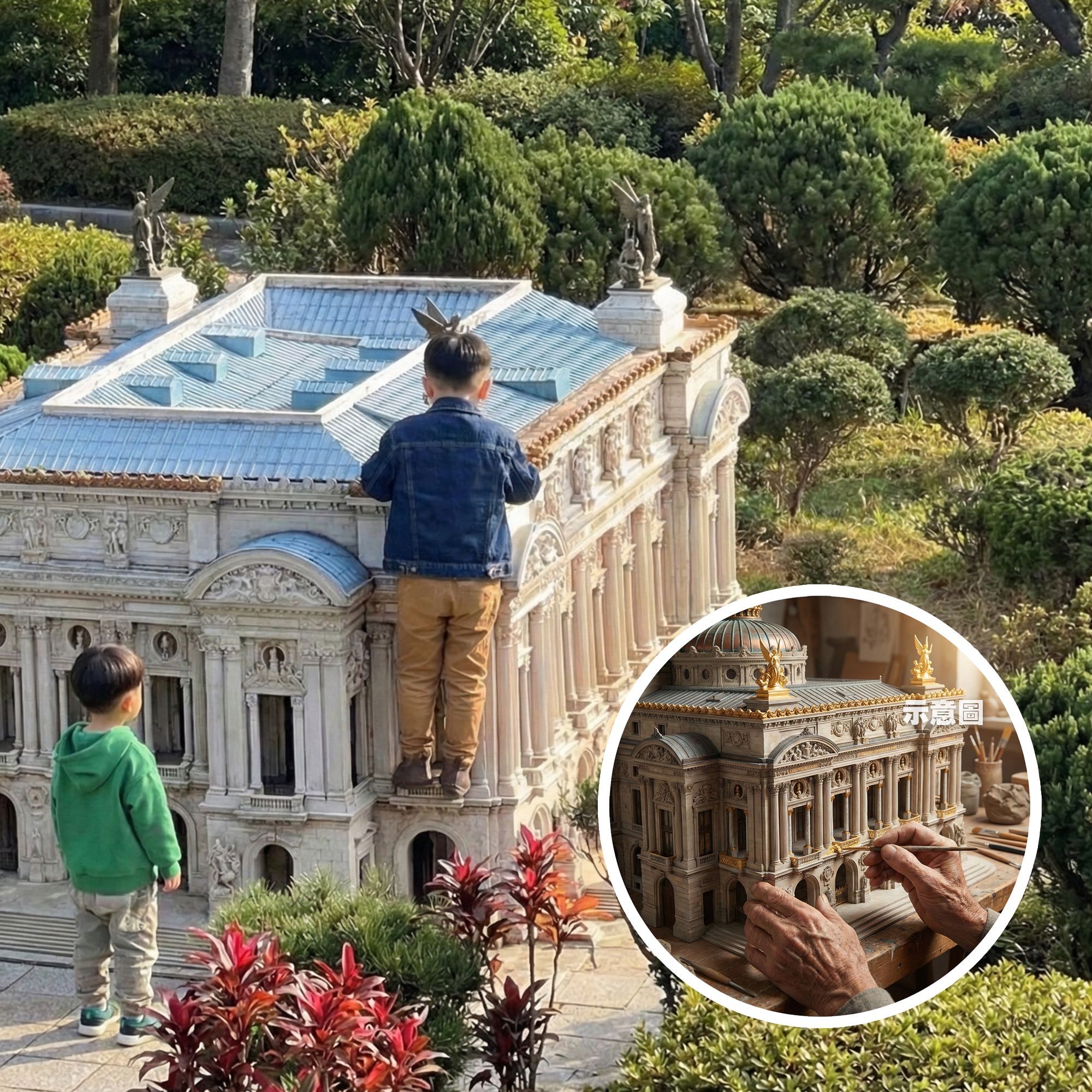 家長放任小孩闖迷你模型園區拍照 園方呼籲:多一分公德心