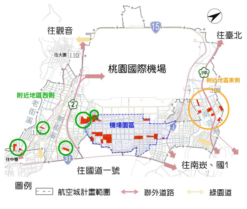 桃園航空城安置街廓到位 117坵塊完成基礎建設 安置街廓位置圖V4