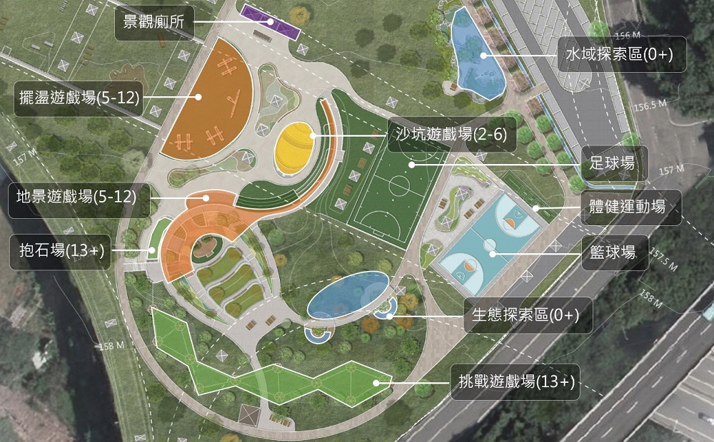 1↑「平鎮運動公園遊戲場景觀改善工程」平面配置圖