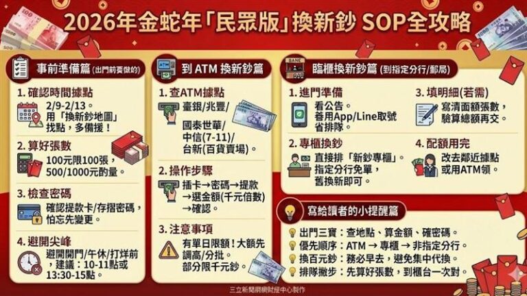 春節換新鈔懶人包!事前準備到兌換一次看