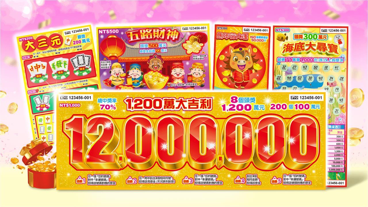 馬年全新5款刮刮樂懶人包整理 中獎率最高70%