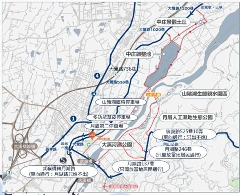 大溪春節強化交管 打造月眉濕地走春新亮點