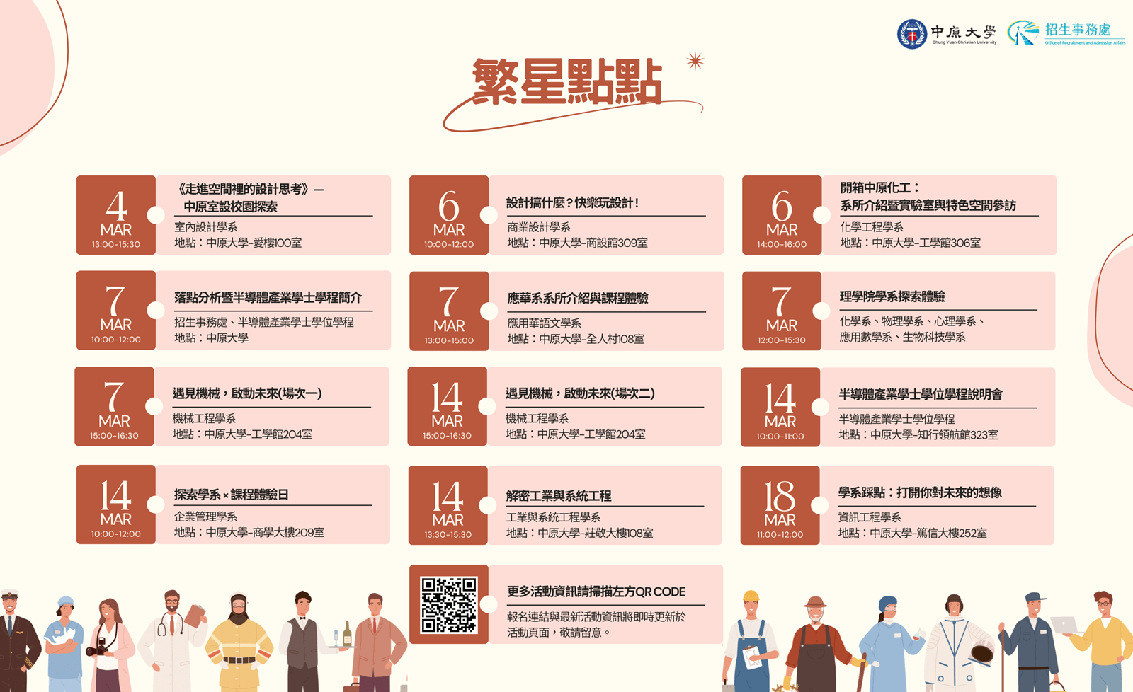 02 中原大學為高中生推出「大學體驗」系列活動，安排精采講座與學系探索，協助考生逐 0