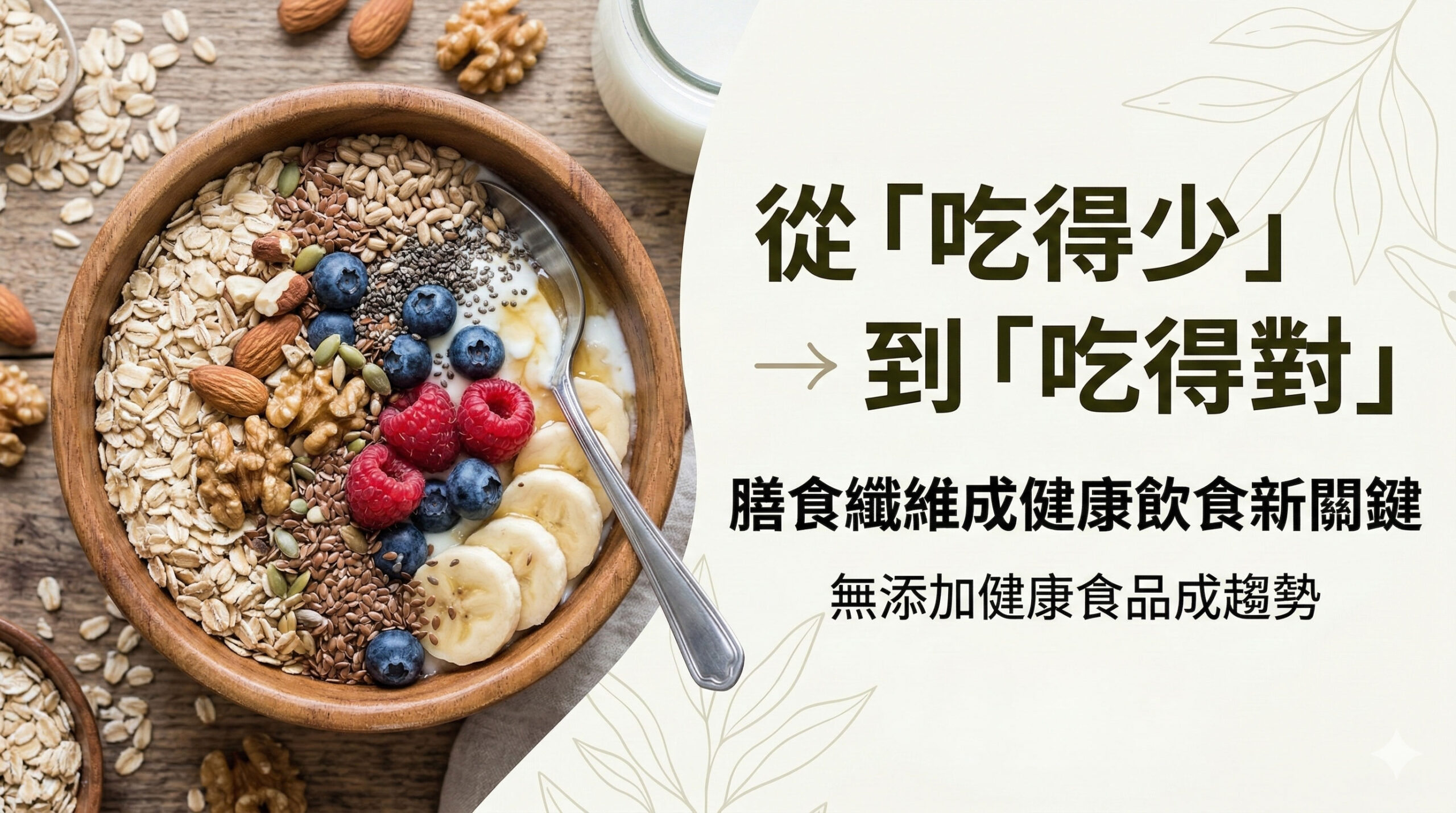 從「吃得少」到「吃得對」 膳食纖維成健康飲食新關鍵 無添加健康食品成趨勢 從「吃得少」到「吃得對」 膳食纖維成健康飲食新關鍵 無添加健康食品成趨勢