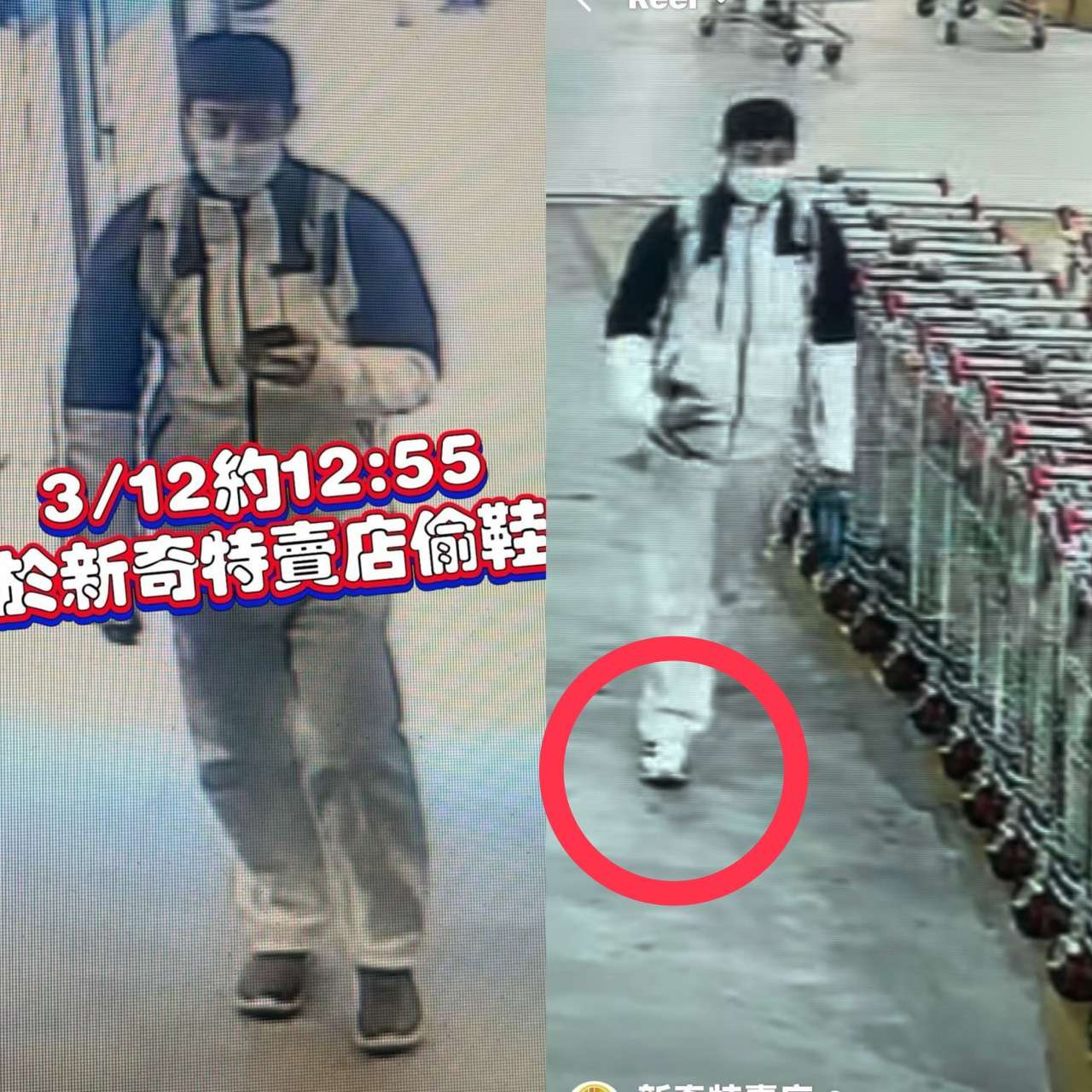 犯行全都錄!男子中山路特賣店大膽偷鞋 桃警:已掌握特徵