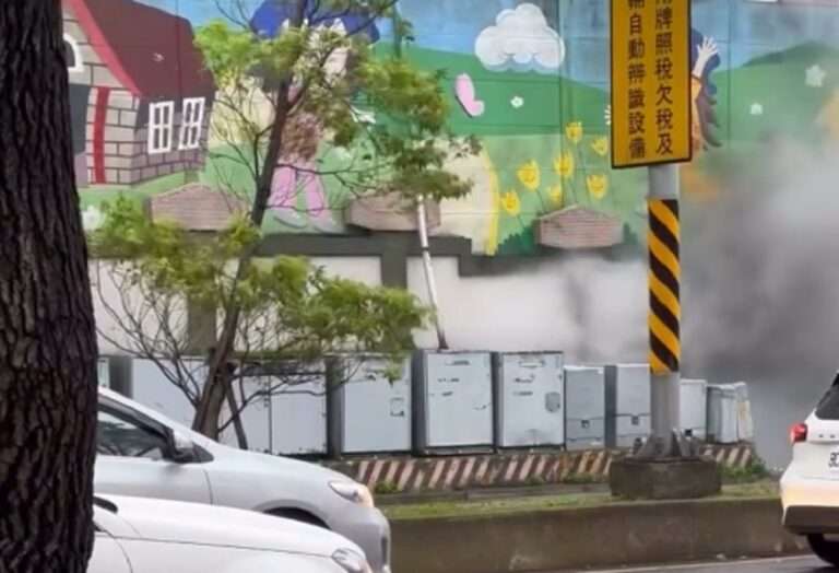 楊梅國小旁電線起火狂竄煙 台電桃園區處：疑遭外力破壞
