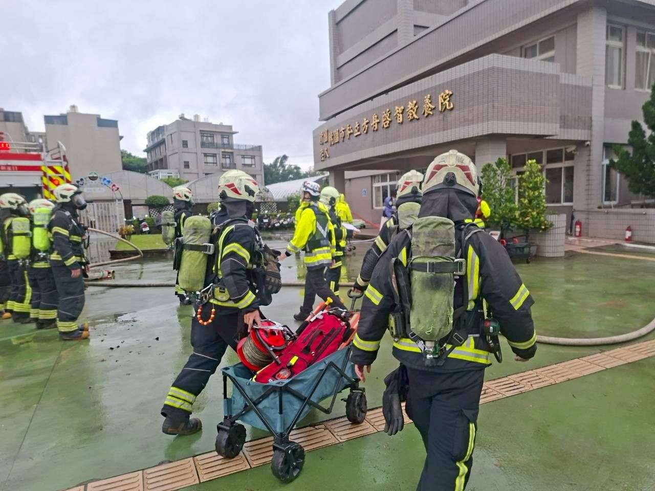 新屋消防前進方舟啟智教養院救災演練 強化機構應變能力 新屋消防前進方舟啟智教養院救災演練 強化機構應變能力