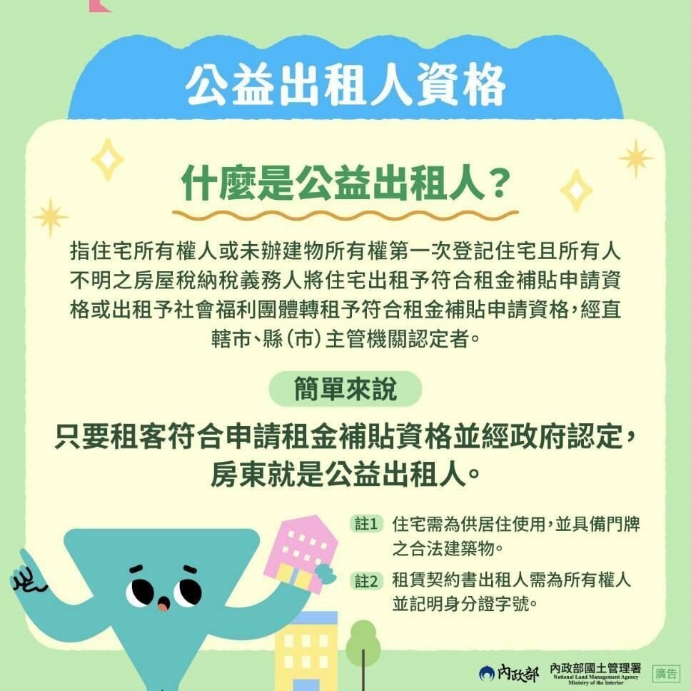 房東別怕查稅!「公益出租」優惠再升級 最高免稅額達1.5萬元 房東別怕查稅!「公益出租」優惠再升級 最高免稅額達1.5萬元