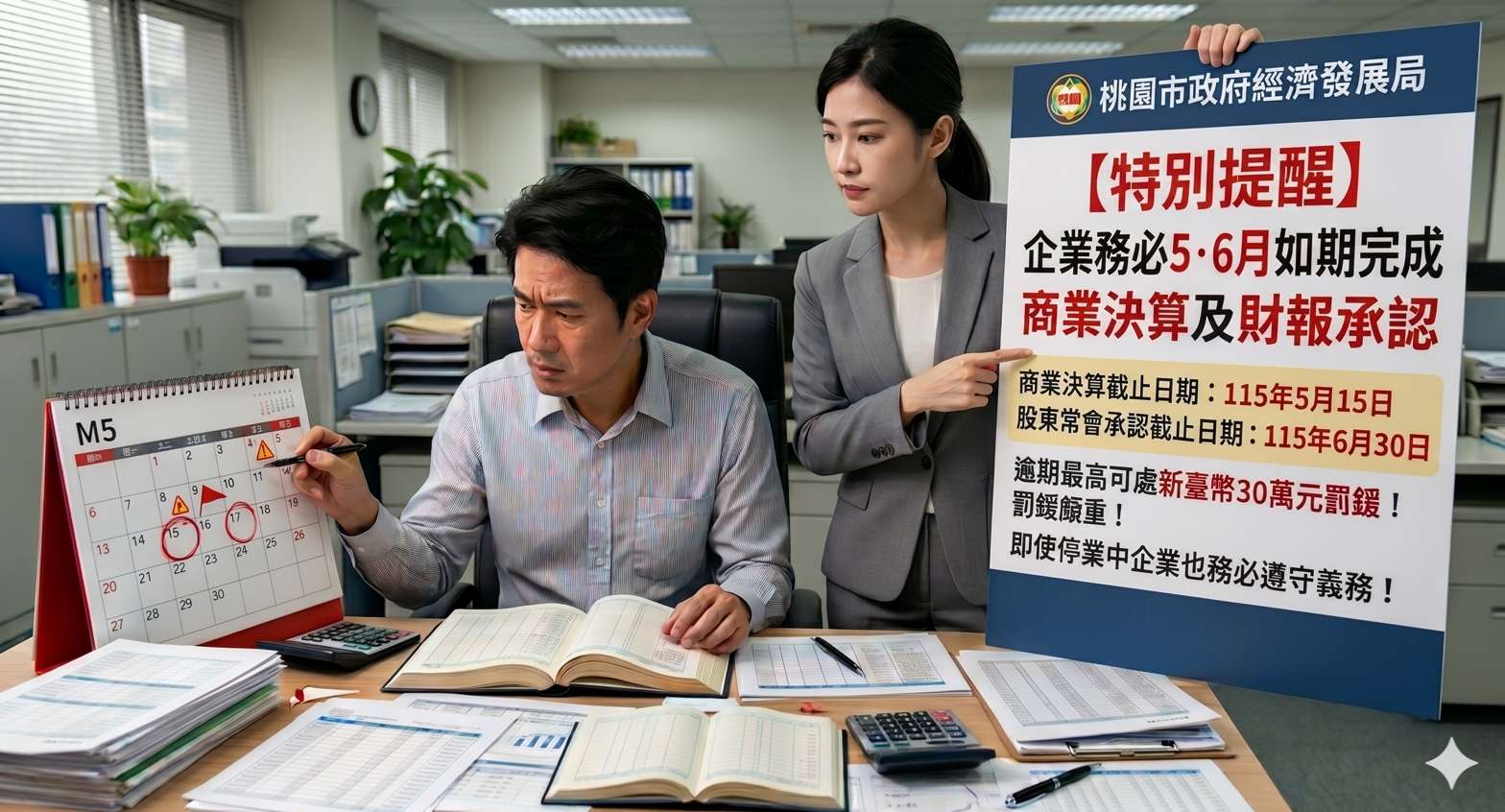 商業決算申報將截止！桃市經發局：未如期編財報將開罰