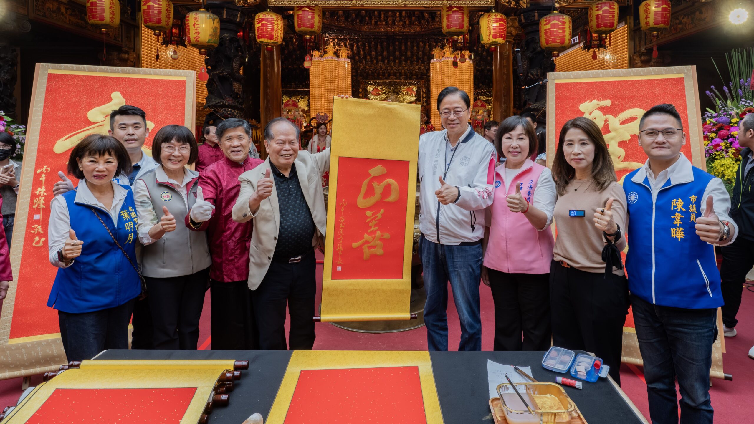 張善政巡迴桃園宮廟祝壽媽祖 仁海宮捐贈救災物資挺市政 張善政巡迴桃園宮廟祝壽媽祖 仁海宮捐贈救災物資挺市政