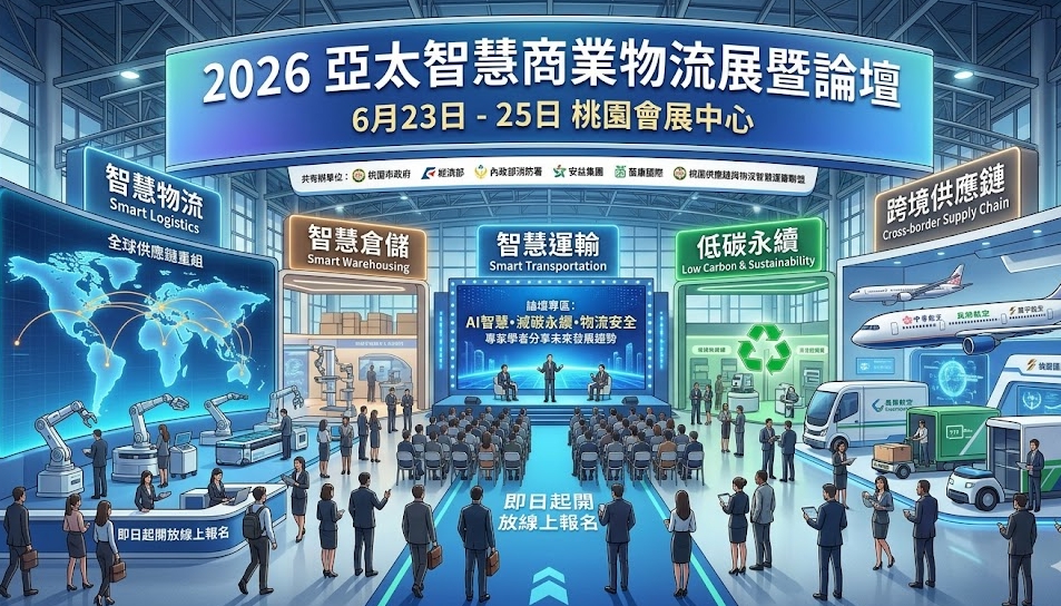 2026亞太智慧商業物流展6/23桃園登場 聚焦AI與減碳永續 2026亞太智慧商業物流展6/23桃園登場 聚焦AI與減碳永續