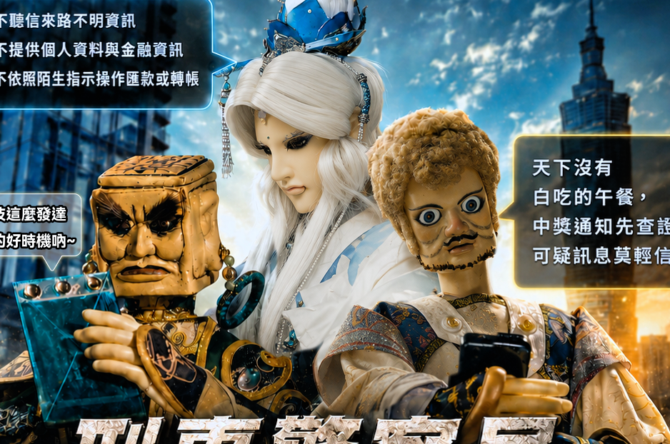 刑事局反詐影片結合布袋戲 教你辨別「假中獎通知」陷阱 刑事局反詐影片結合布袋戲 教你辨別「假中獎通知」陷阱