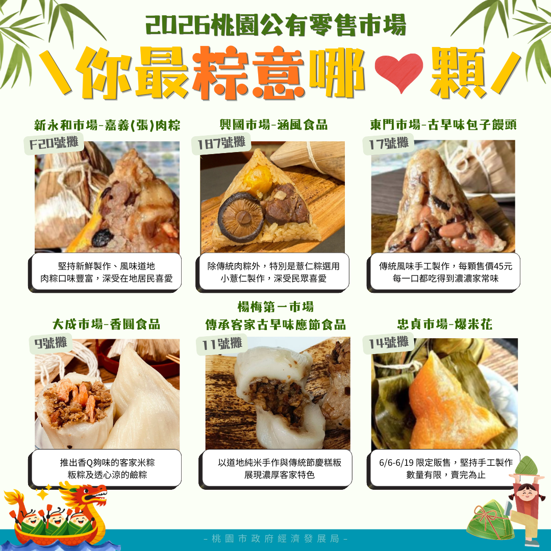 端午吃粽必看!桃市經發局推薦6大公有市場必買人氣粽 S 1093181448
