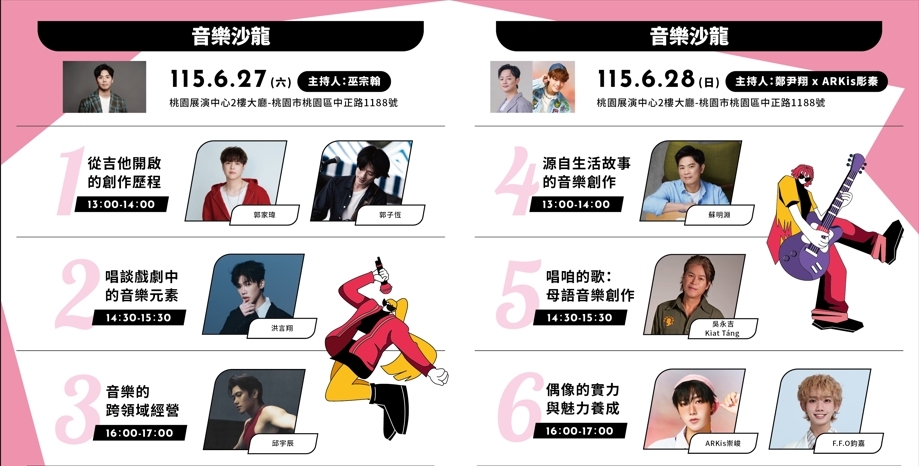 桃園鐵玫瑰音樂沙龍星光熠熠 邱宇辰、董事長樂團主唱吳永吉接力開講 鐵玫瑰音樂沙龍6月27日至28日 0