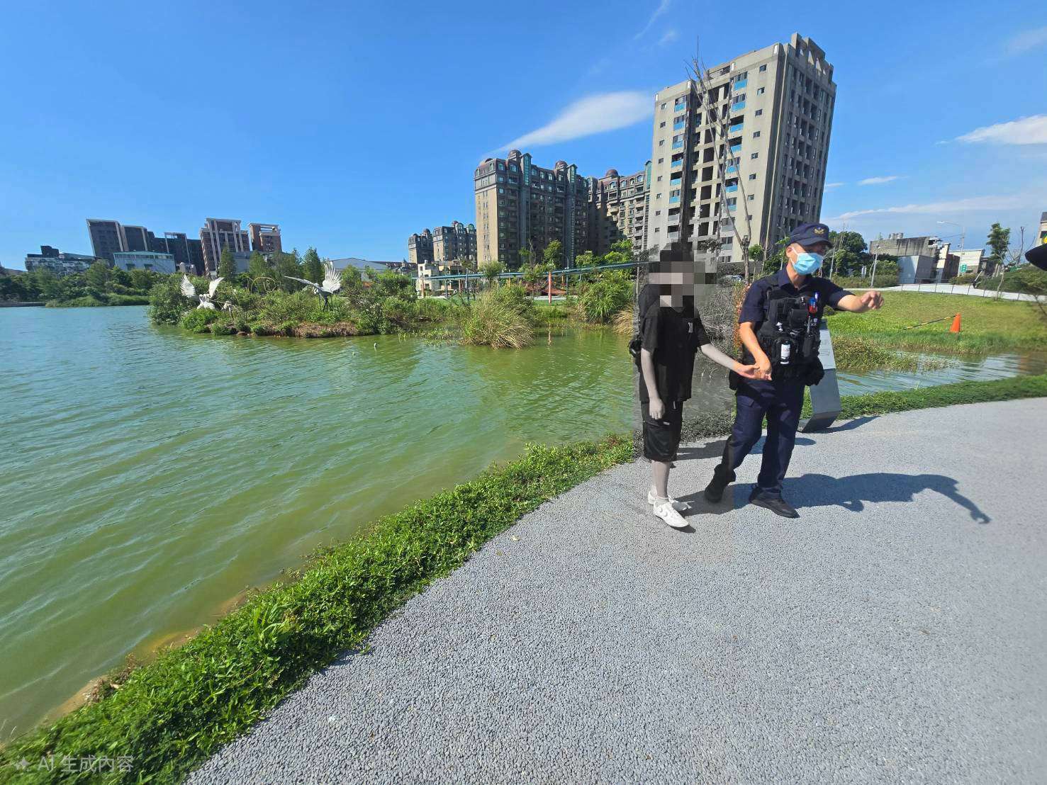 大園華興池公園驚魂!2少年吵架1人失控走向池畔 警及時拉回 479066 0
